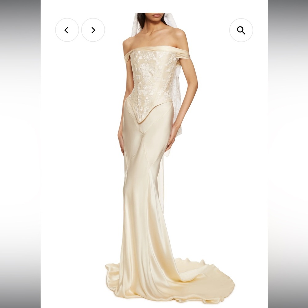 Annie's Ibiza bridal Aphrodite Corset ($2271) Florence Dress Ivory ($1349)